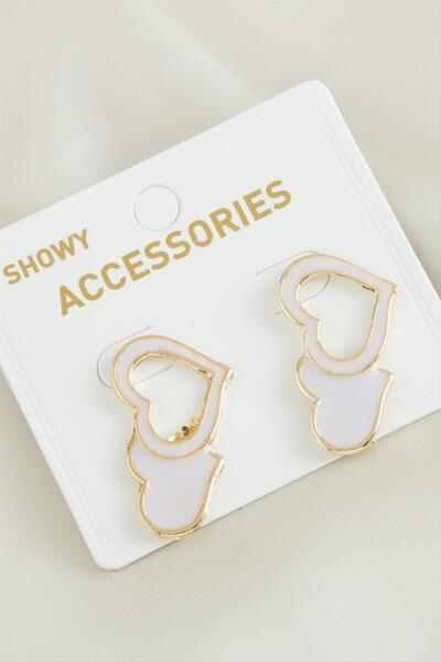 Ronanna حلق مطلي بالمينا على شكل قلب للموسم الجديد