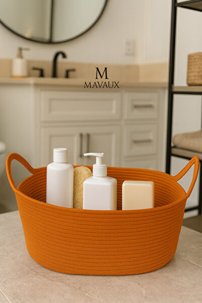 MaVaux سلة تخزين ديكورية من الخيزران والجوت مقاس 20×30×50 سم، للألعاب والغسيل...