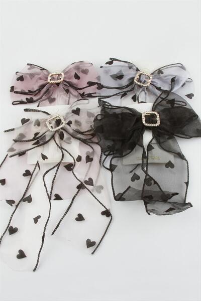 fantastik store Heart Bow Stone Automatic Buckle 25 cm