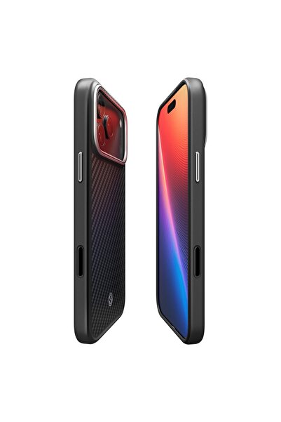 Spigen iPhone 17 Pro Magsafe Case Enzo Aramid t Magfit Silver Textured Surface Cover - Acs09958