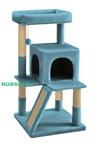 Nursoft Terraced Cat Scratching House with Nest and Scratching Post