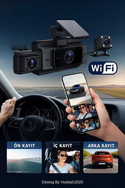 MO DOU Araç İçi WiFi DVR Kamera | Full HD 1080P Dashcam |Gece Görüşlü|G-Sensö...