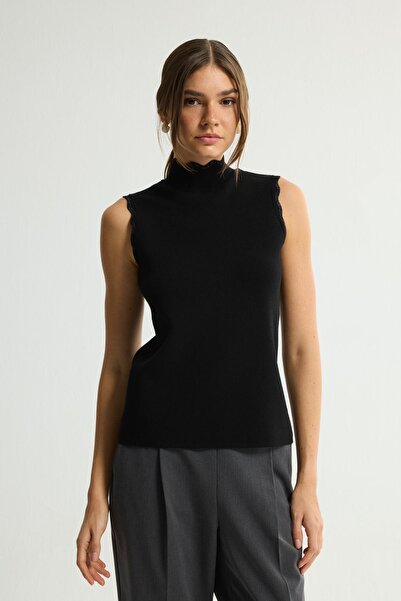 Love My Body Kolsuz Dik Yaka Triko Bluz