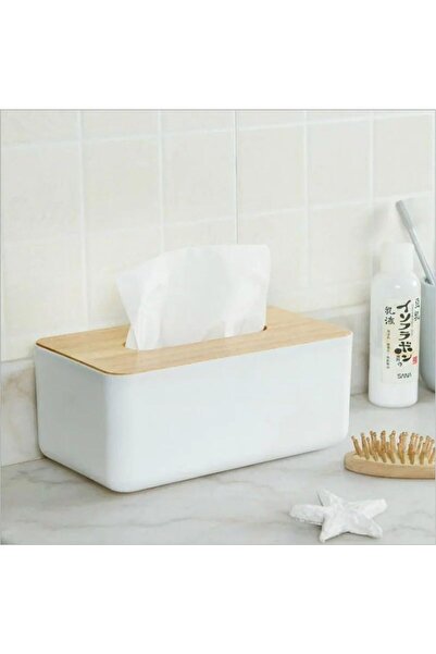 ARVALE Decorative Napkin Holder with Wooden Lid |   Modern and Stylish Desktop Tissue Box