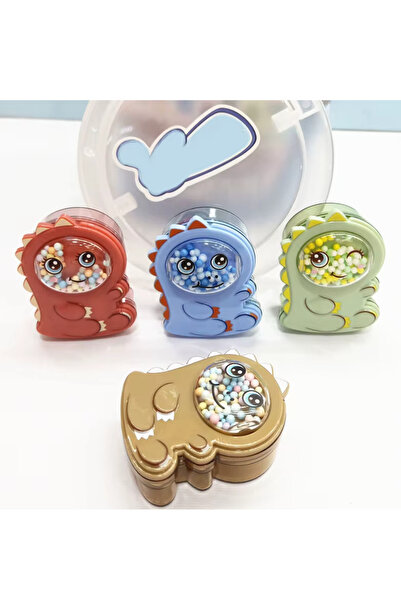 NaSaDAN Çift Hazneli Dinozor Kalemtıraş – Çocuklar İçin Sevimli Masaüstü Kalemtraş Kalem Açacağı (TEKLİ)