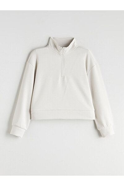 LC Waikiki Μπεζ ψηλός λαιμός Φούτερ για κορίτσια