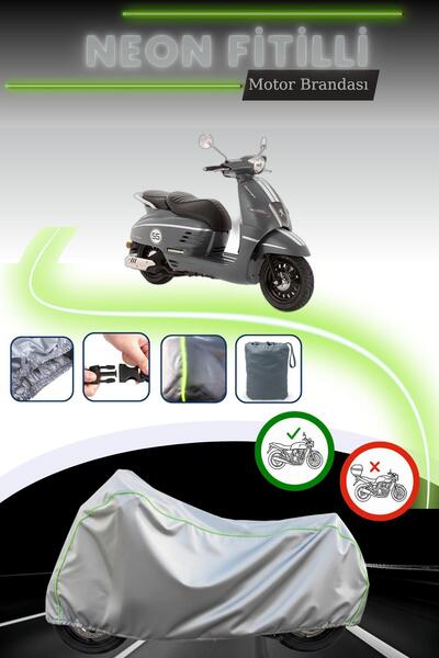 Cemku Cool غطاء دراجة نارية باللون الرمادي قماش مجدّل حقيبة ، لا يناسب قفل بي...