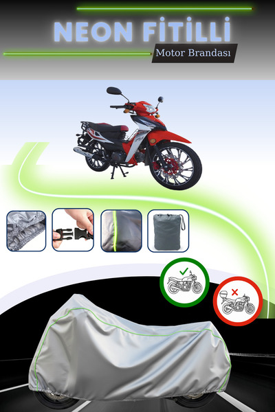 Cemku Cool Gray Lock Compatible Neon Corded Motolux Africa Wolf Compatible Motorcycle Tarpaulin