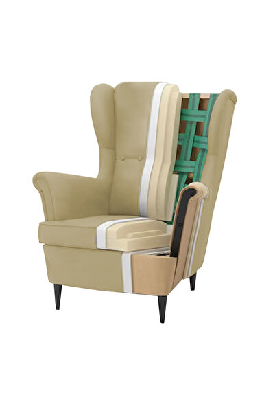 Lazy Vibes Chair king Velvet with Two Wings from