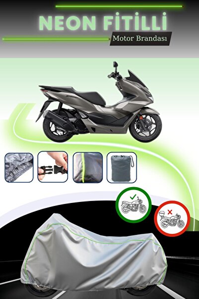 Cemku Cool Gray Neon Corded Fabric Rear Bag and Lock Mismatched Honda Pcx150 ...