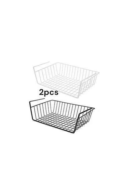 Generic 2-Piece Under Shelf Storage Basket Black/White