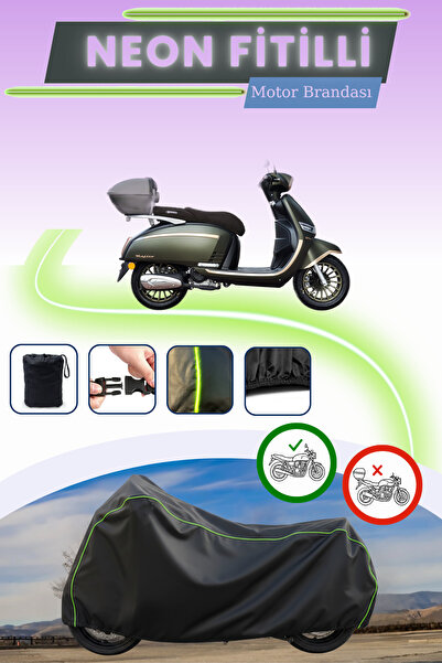 Cemku Cool غطاء محرك متوافق مع نيون فيتيلي يوكي موجيتو 125 من بلاك ليكت