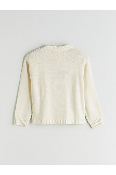 LC Waikiki Lcw Eco Ecru Crew Neck Girls' Knitwear Sweater