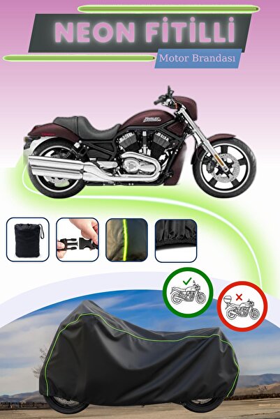 Cemku Cool غطاء محرك أسود نيون متوافق مع دراجة هارلي ديفيدسون VRSCD نايت رود