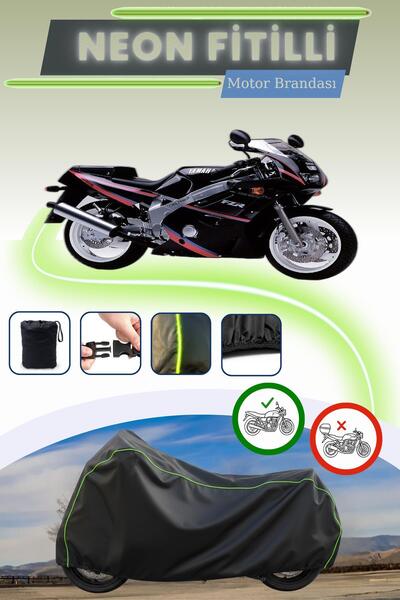 Cemku Cool غطاء محرك أسود قماش مجدّل حقيبة متوافق مع ياماها FZR 600