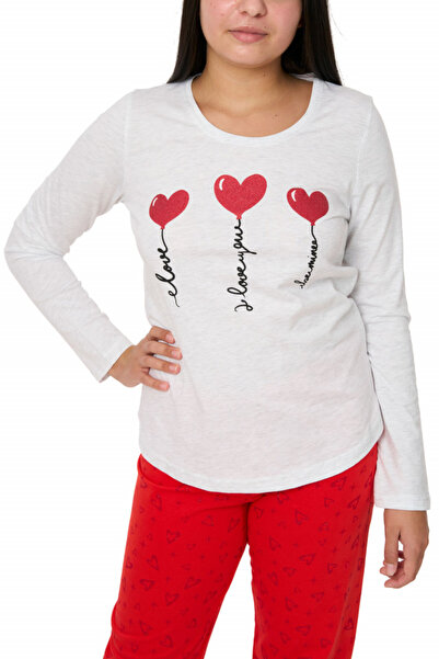 Centini Women's pajamas with hearts, Vienetta, melange gray