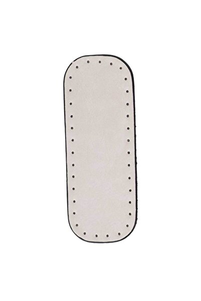 Ritzz قاعدة حقيبة مستطيلة من الجلد الصناعي الفاخر مقاس 20x7 سم (بدون مسامير) - كريمي