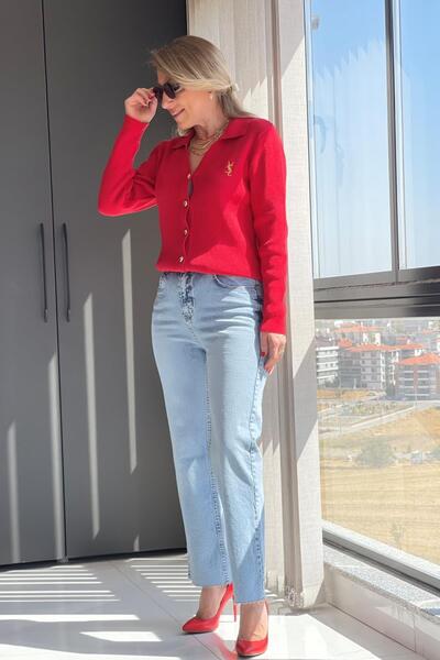 MİSLİNA BUTİK ZR Buz Mavi Boy Fit Jean