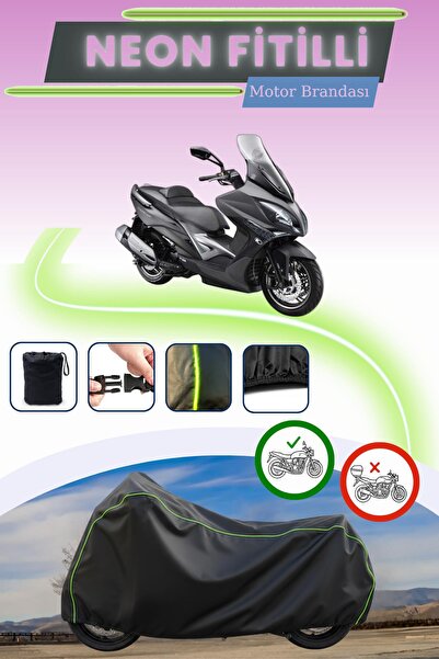 Cemku Cool قفل أسود قماش مجدّل حقيبة، غطاء محرك كيمكو إكسايتنج 250i