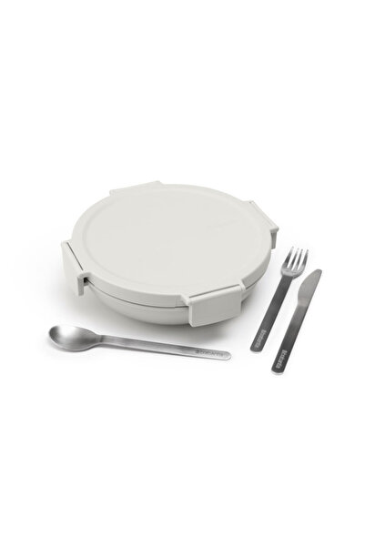 Brabantia Make&Take 1006301 Food Box, 1 l, Leakproof, Airtight, BPA Free, Light Grey