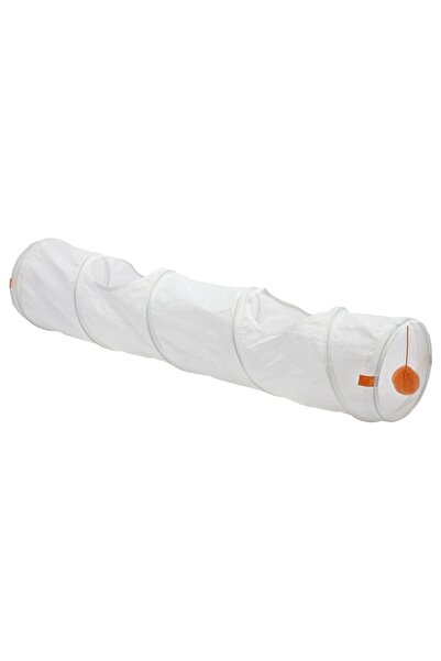 IKEA Oyun Tüneli – Beyaz & Turuncu | Katlanabilir 128×25 cm | İçindeki Top ile Saklanma ve Avlanma Zevki