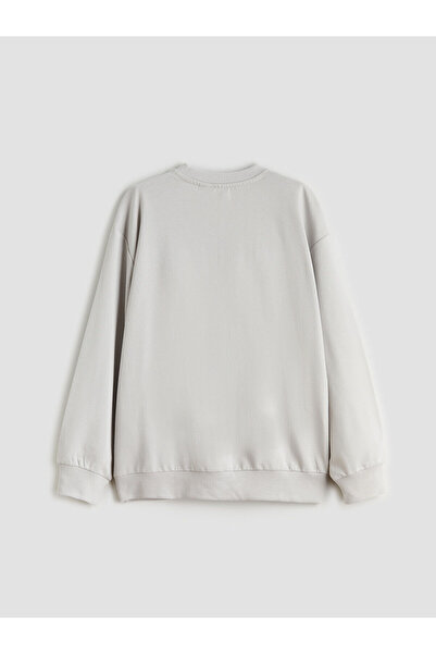 LC Waikiki Gray Crew Neck Star Wars Printed Girls' Sweatshirt