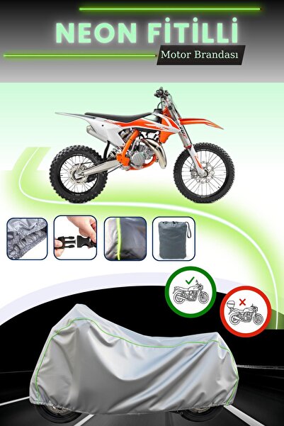 Cemku Cool حقيبة خلفية رمادية نيون قماش مجدّل وقماش محرك متوافق مع KTM 85 SX