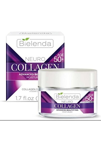 Bielenda كريم الكولاجين العصبي 50+ لترطيب البشرة والتجاعيد 50 مل، أصلي 100%