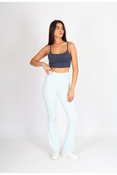 Softandbasic Дамски син камбана разкроен йога клин