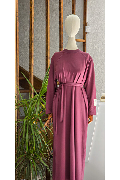 NANTİREA Tesettür Seasonal Sweat Mürdüm Dress