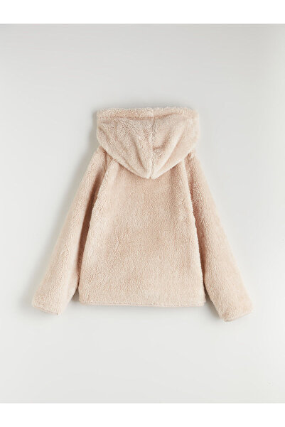 LC Waikiki Kapüşonlu Pelüş Kız Çocuk Fermuarlı Sweatshirt (W5)