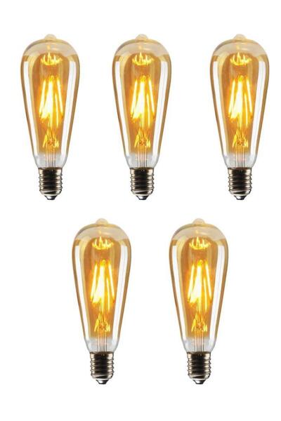 Cata CT-4350 4W (30W) Armut Rustik Ampul Amber 5 Adet Edison Ampul
