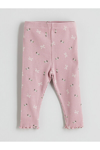 LC Waikiki Vizyon New Season Elastic Waist Bow Patterned Baby Girl Leggings