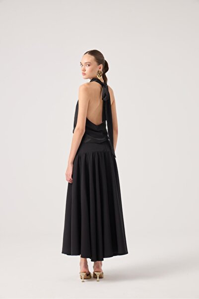 HOLLY LOLLY Fusta lungă Elenor cu fermoar, neagră