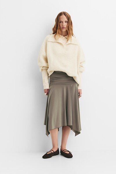 Pull & Bear Asymmetric midi skirt