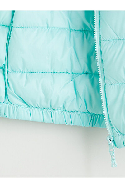 LC Waikiki Turquoise Stand Collar Girl's Puffer Vest