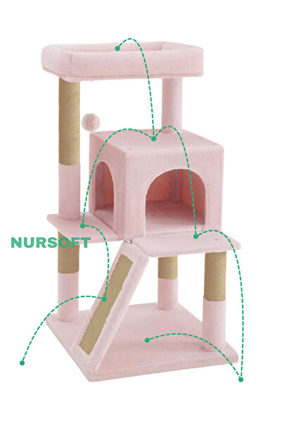Nursoft Terraced Cat Scratching House with Nest and Scratching Post