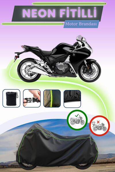 Cemku Cool Black Neon Corded Fabric Rear Case and Lock Mismatched Honda Vfr 1...