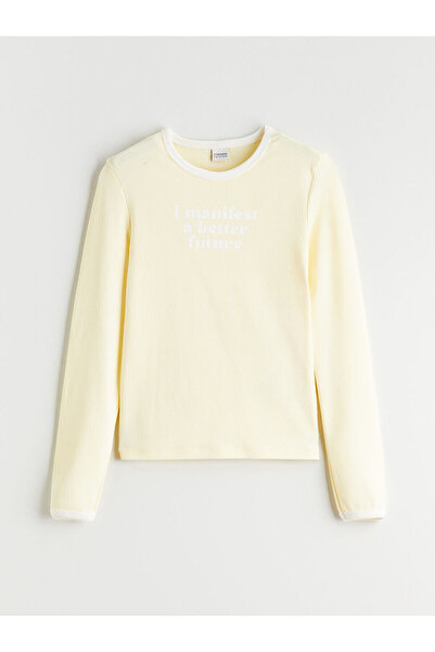 LC Waikiki تي شيرت بناتي برقبة دائرية للموسم الجديد