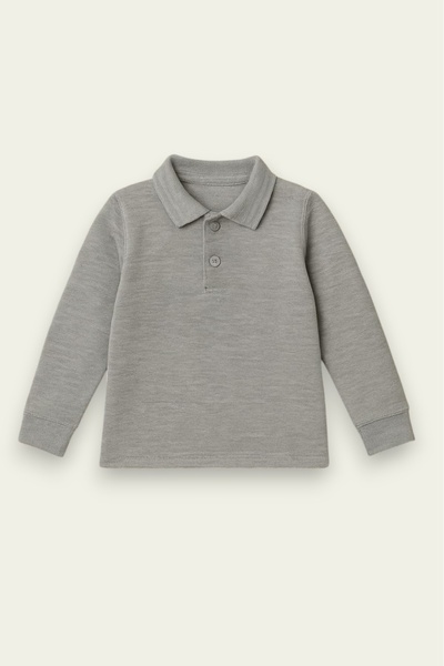 My Kids Wear Long Sleeve Collared T-Shirt for School 7-15 Years 12081