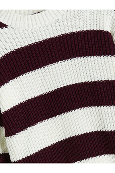 LC Waikiki Peak Yeni Sezon Bisiklet Yaka Çizgili Kız Çocuk Kazak