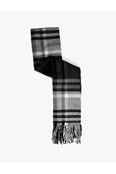 Koton Eșarfă lungă în carouri cu ciucuri