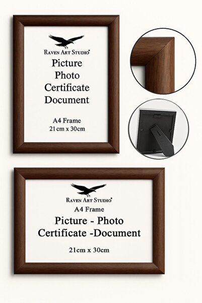 Raven Art Studio إطار وثائق وصور وملصقات بيرغامون مقاس A4 (21 سم × 30 سم) - إطار حماية غير قابل للكسر من البليكسي