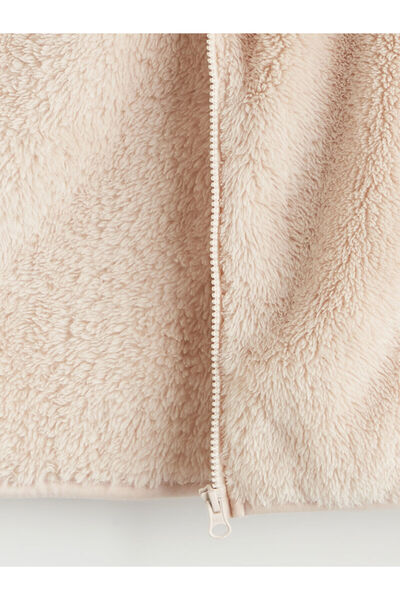 LC Waikiki Kapüşonlu Pelüş Kız Çocuk Fermuarlı Sweatshirt (W5)