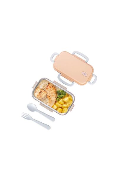 Cosiness Beautiful Life Stainless Steel - Vacuum Single Compartment Lunch Box with Fork + Spoon 500 Ml.