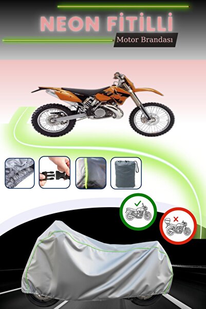 Cemku Cool حقيبة خلفية رمادية نيون قماش مجدّل وقماش محرك متوافق مع KTM 200 EXC