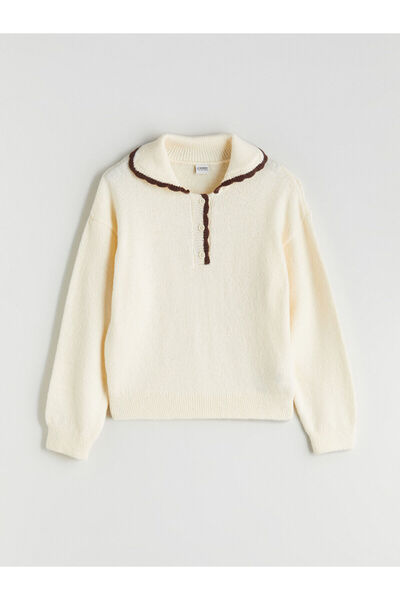 LC Waikiki Pulover tricot pentru fete cu guler polo (W5)