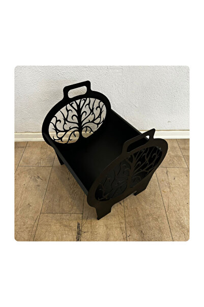 Trabzon Isı Market Metal Şömine Soba Odunluk Ent | Mat Siyah (40*40*45cm)