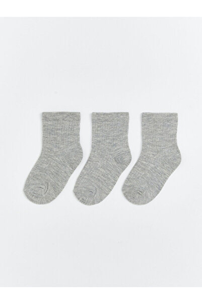 LC Waikiki Gray Basic Baby Boy Socks 3-Piece Set