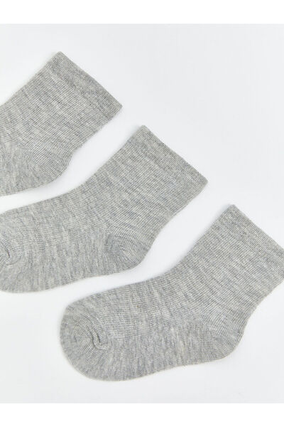 LC Waikiki Gray Basic Baby Boy Socks 3-Piece Set